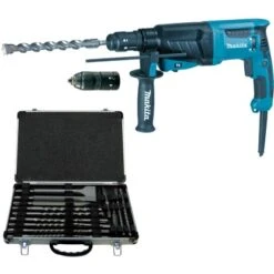 Makita Bohrhammer HR2630TX Mit SDS-Plus Inkl. 17-tlg. Bohrer- & Meißelset 800 W