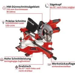 Einhell Power X-Change Akku-Zug-Kapp-Gehrungssäge TE-SM 36/210 Li Solo -Elektrowerkzeug Geschäft 4006825641523 2171 03